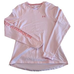 Under Armour ColdGear Pink Fitted Long Sleeve Shirt Womens SM Small Activewear